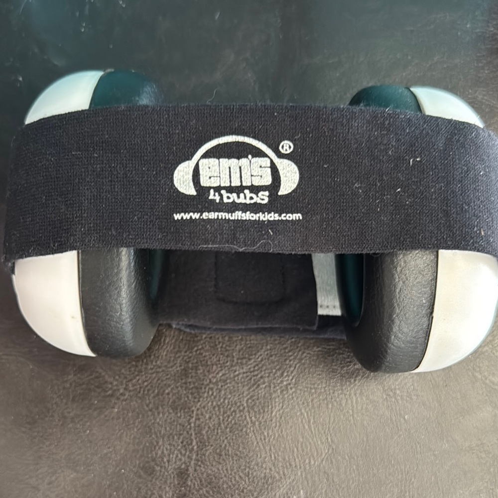 Black and Gray Baby Em’s 4 Bubs baby earmuffs hearing protection